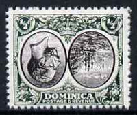 Dominica 1923-33 KG5 Badge 1/2d black & green with centre inverted being a 'Hialeah' forgery on gummed paper (as SG 71var)