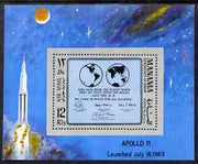 Manama 1969 First Man on the Moon (2) perf m/sheet unmounted mint, Mi Bl 41B
