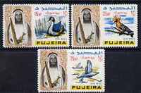 Fujeira 1967 Birds the 3 values from def set (15np, 35np & 75np) unmounted mint, Mi 40, 42 & 44