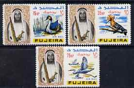 Fujeira 1967 Birds the 3 values from def set (15np, 35np & 75np) unmounted mint, Mi 40, 42 & 44