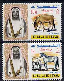 Fujeira 1967 Horse 1r & Ass 50np from def set unmounted mint, Mi 43 & 45