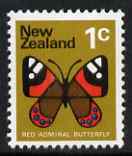 New Zealand 1973-76 Red Admiral 1c (from no wmk def set) unmounted mint, SG 1008