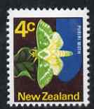 New Zealand 1973-76 Puriri Moth 4c (from no wmk def set) unmounted mint, SG 1011