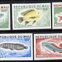 Mali 1976 Fish imperf set of 5, as SG 544-48
