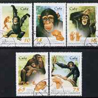 Cuba 1998 Evolution of the Chimpanzee perf set of 5 fine cto used, SG 4255-59