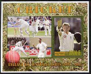 Benin 2006 Cricket (England v Australia Ashes series) perf m/sheet #2 fine cto used