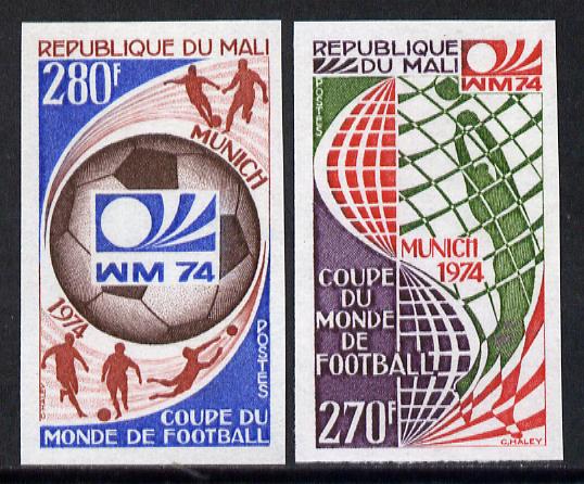 Mali 1974 Football World cup imperf set of 2 unmounted mint, SG 436-37