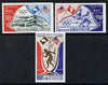 Mali 1973 Afro-American Sports Meeting imperf set of 3 (Swimming, Discus, Javelin, Running & Flags), SG 395-97