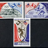 Mali 1973 Afro-American Sports Meeting imperf set of 3 (Swimming, Discus, Javelin, Running & Flags), SG 395-97