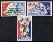Mali 1973 Afro-American Sports Meeting imperf set of 3 (Swimming, Discus, Javelin, Running & Flags), SG 395-97
