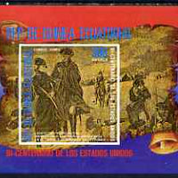Equatorial Guinea 1976 USA Bicentenary (Lafayette) perf m/sheet, slight gum disturbance from backing paper, Mi BL 176