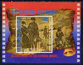 Equatorial Guinea 1976 USA Bicentenary (Lafayette) perf m/sheet, slight gum disturbance from backing paper, Mi BL 176