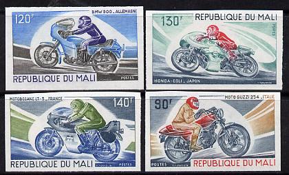 Mali 1976 Motor cycling unmounted mint imperf set of 4, as SG 556-59 (from limited printing) gutter pairs available price x 2