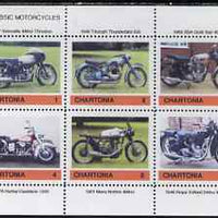 Chartonia (Fantasy) Classic Motorcycles perf sheetlet containing 6 values unmounted mint