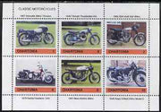 Chartonia (Fantasy) Classic Motorcycles perf sheetlet containing 6 values unmounted mint
