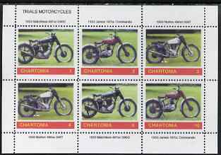 Chartonia (Fantasy) Trials Motorcycles perf sheetlet containing 6 values unmounted mint