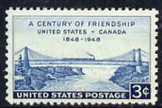 United States 1948 Centenary of Friendship between US & Canada 3c unmounted mint, SG 958