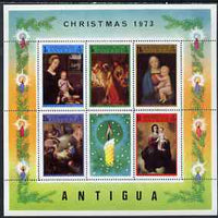 Antigua 1973 Christmas perf m/sheet containing set of 6 unmounted mint, SG MS173
