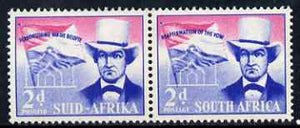 South Africa 1955 Voortrekker Covenant Celebrations 2d horiz pair unmounted mint SG 167