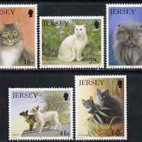 Jersey 1994 21st Anniversary of Jersey Cat Club perf set of 5 unmounted mint SG 650-54