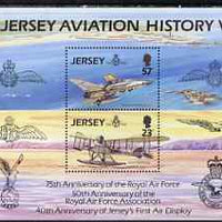 Jersey 1993 75th Anniversary of Royal Air Force perf sheetlet containing 2 values unmounted mint SG MS 624