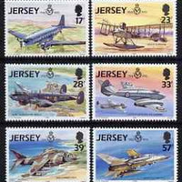 Jersey 1993 75th Anniversary of Royal Air Force perf set of 6 values unmounted mint SG 618-23