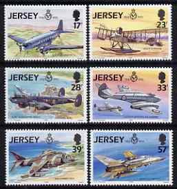 Jersey 1993 75th Anniversary of Royal Air Force perf set of 6 values unmounted mint SG 618-23