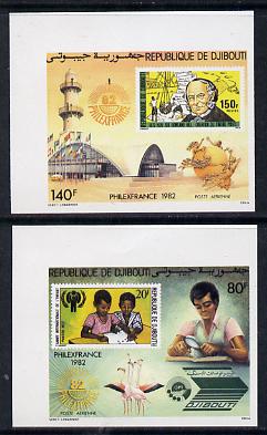 Djibouti 1982 Philexfrance imperf set of 2 unmounted mint as SG 847-48