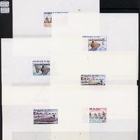 Mali 1966 River Fishing set of 6 imperf epreuve deluxe proof sheets in issued colours, as SG 125-30