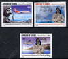 Djibouti 1984 Bleriot Anniversary imperf set of 3 as SG 925-27