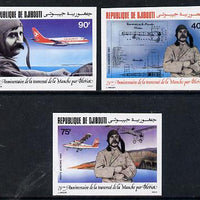 Djibouti 1984 Bleriot Anniversary imperf set of 3 as SG 925-27
