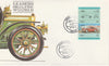 Nevis 1985 35c Cisitalia Coupe (1948) imperf se-tenant pair on illustrated cover with first day cancel (as SG 328a) very few imperfs are known on cover