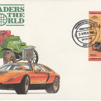 Nevis 1985 75c Ford 999 (1904) imperf se-tenant pair on illustrated cover with first day cancel (as SG 259a) very few imperfs are known on cover