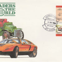 St Lucia 1984 Cars #2 (Leaders of the World) $3 Chrysler Imperial (1931) imperf se-tenant pair on illustrated cover with first day cancel (as SG 759a) very few imperfs are known on cover
