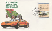 St Lucia 1984 Cars #2 (Leaders of the World) $1 Ford Model 'T' (1914) imperf se-tenant pair on illustrated cover with first day cancel (as SG 755a) very few imperfs are known on cover