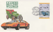 St Lucia 1984 Cars #1 (Leaders of the World) 5c Bugatti Type 57SC (1939) imperf se-tenant pair on illustrated cover with first day cancel (as SG 703a) very few imperfs are known on cover