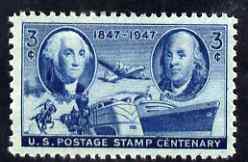 United States 1947 US Stamp Centenary 3c unmounted mint, SG 944