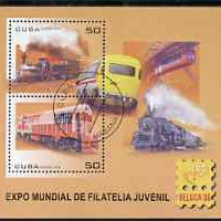 Cuba 2006 Belgica 06 Stamp Exhibition (Railways) perf m/sheet fine cto used