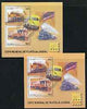 Cuba 2006 Belgica 06 Stamp Exhibition (Railways) perf m/sheet with a particularly lighter background colour, plus normal both fine cto used