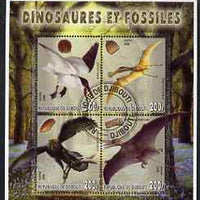 Djibouti 2006 Dinosaurs & Fossils #2 perf sheetlet containing set of 4 fine cto used