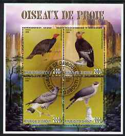 Djibouti 2006 Birds of Prey #1 perf sheetlet containing set of 4 fine cto used