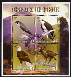Djibouti 2006 Birds of Prey #2 perf sheetlet containing set of 4 fine cto used