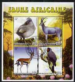 Djibouti 2006 African Fauna perf sheetlet containing set of 4 fine cto used