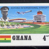 Ghana 1970 Kotoka Airport 4np (VC-10) imperf proof on unwatermark gummed paper ex De La Rue archives unmounted mint, as SG 564*