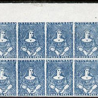 Victoria 1850 3d blue 'half length' Jeffryes forgery 'unused' corner block of 10