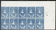 Victoria 1850 3d blue 'half length' Jeffryes forgery 'unused' corner block of 10