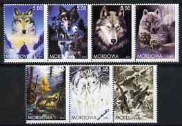 Mordovia Republic 2001 Wolves perf set of 7 values complete unmounted mint