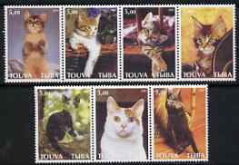 Touva 2001 Domestic Cats perf set of 7 values complete unmounted mint