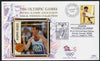 United States 1996 Atlanta Olympics 32c Men's Gymnastics on illustrated Benham silk cover (British Olympic Association showing Steve Smith) with special Atlanta cancel, SG 3201