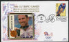 United States 1996 Atlanta Olympics 32c Men's Cycling on illustrated Benham silk cover (British Olympic Association showing Max Sciandri) with special Cycling cancel, SG 3188